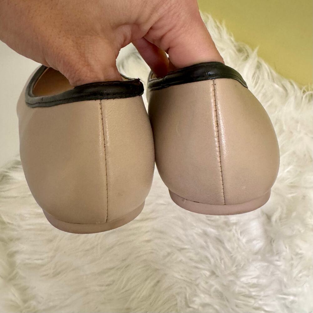 Kate Spade Kait Leather Ballet Flat Sz 6.5 Logo Quiet Luxury neutral minimalist - Picture 6 of 9